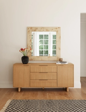 Bree Burl Wood Square Mirror decorative mirror,wall mirror,home decor