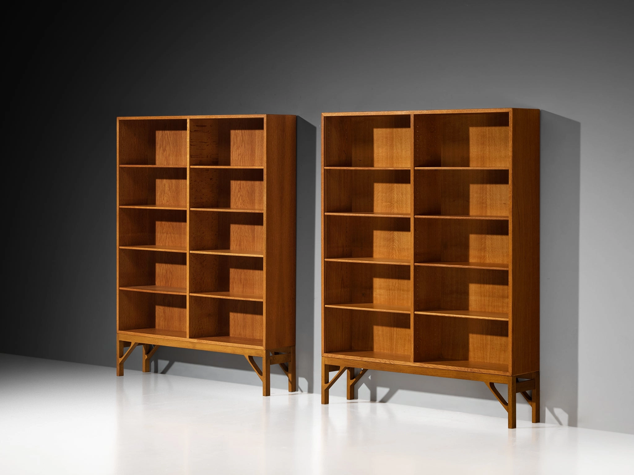 Brge Mogensen Bookcases in Oak with Open Shelving storage cabinet,organizer,furniture storage