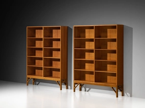 Brge Mogensen Bookcases in Oak with Open Shelving storage cabinet,organizer,furniture storage