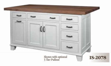 Bridgeport Kitchen Island with Breakfast Bar storage cabinet,organizer,furniture storage