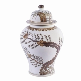 Brown Porcelain Hong Wu Plum Blossom Motif Temple Jar vase,flower vase,home decoration