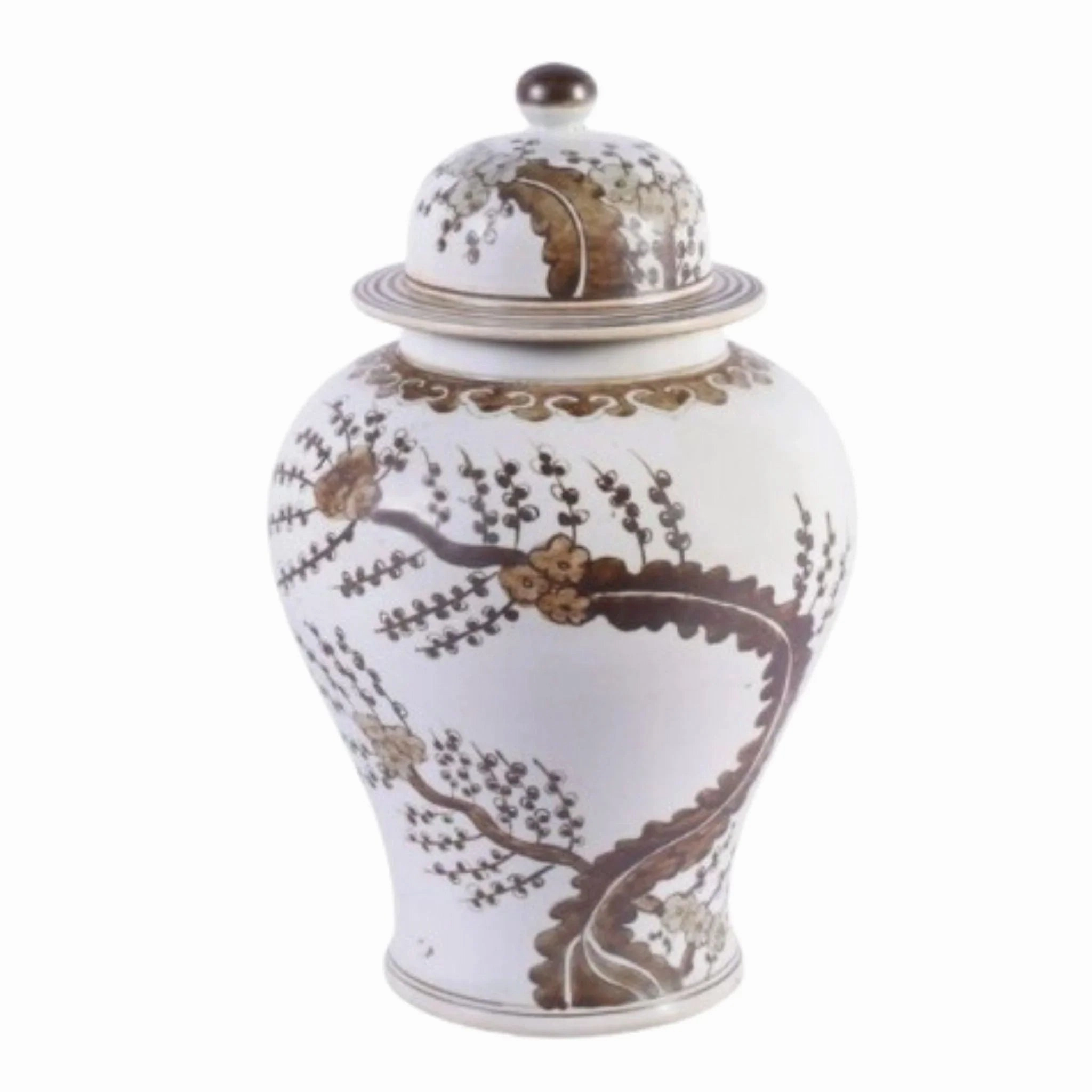 Brown Porcelain Hong Wu Plum Blossom Motif Temple Jar vase,flower vase,home decoration
