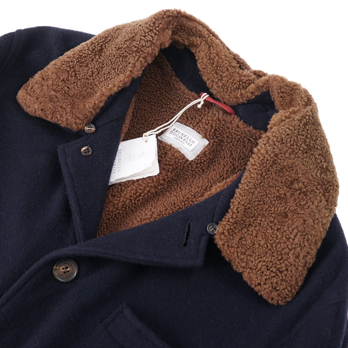 Brunello Cucinelli Cashmere Coat with Shearling Lining Clothing_Brunello-Cucinelli