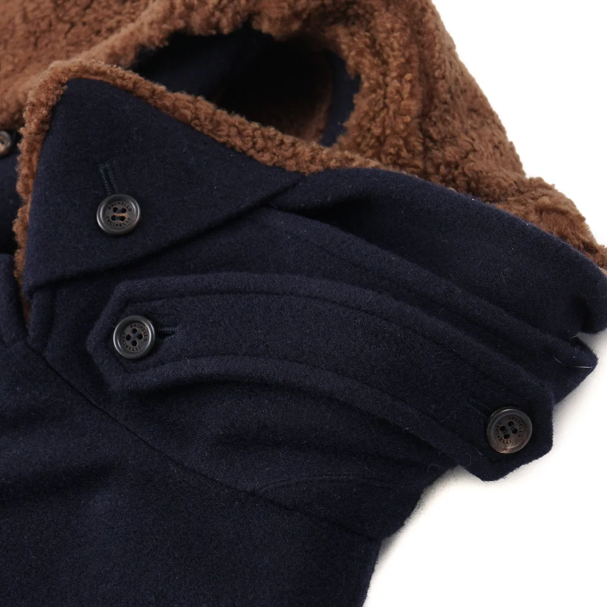 Brunello Cucinelli Cashmere Coat with Shearling Lining Clothing_Brunello-Cucinelli