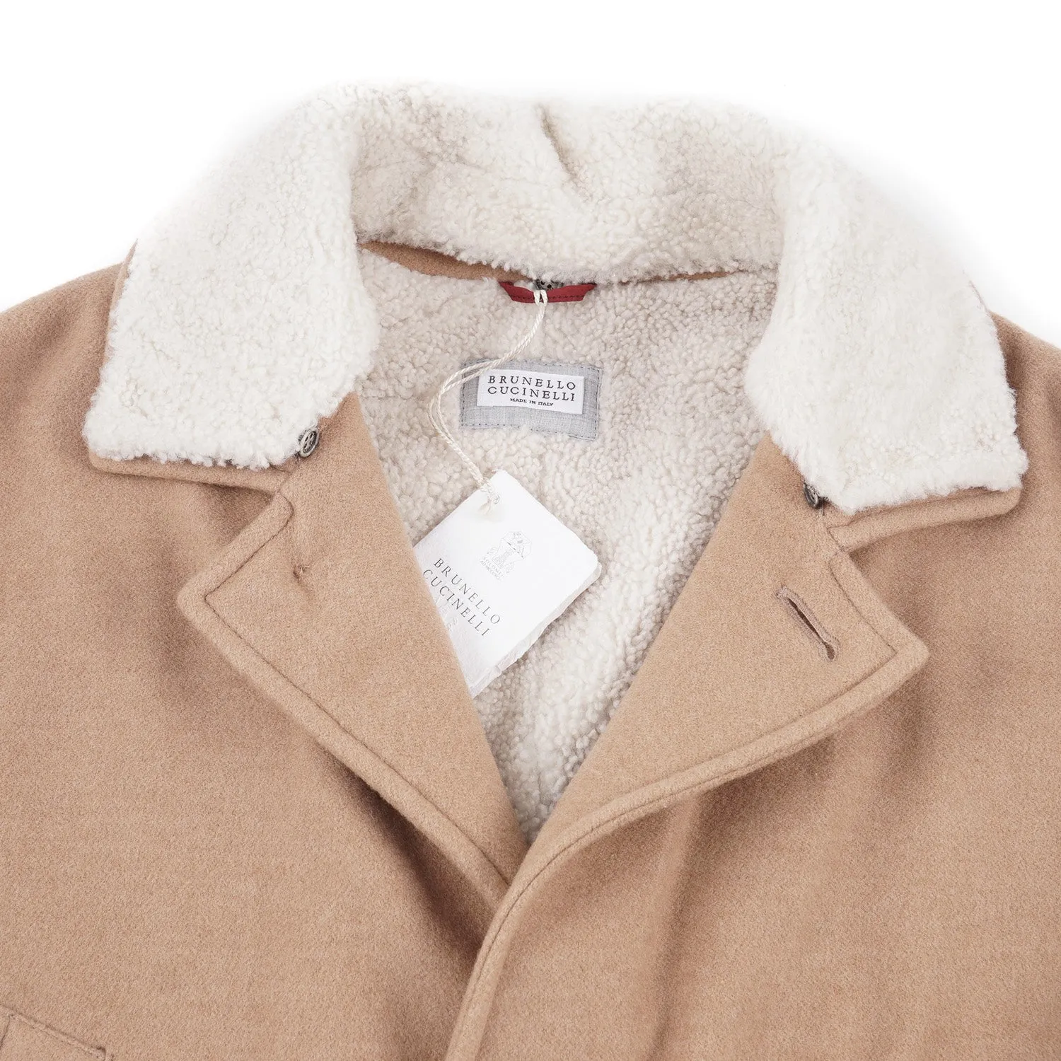 Brunello Cucinelli Cashmere Coat with Shearling Lining Clothing_Brunello-Cucinelli