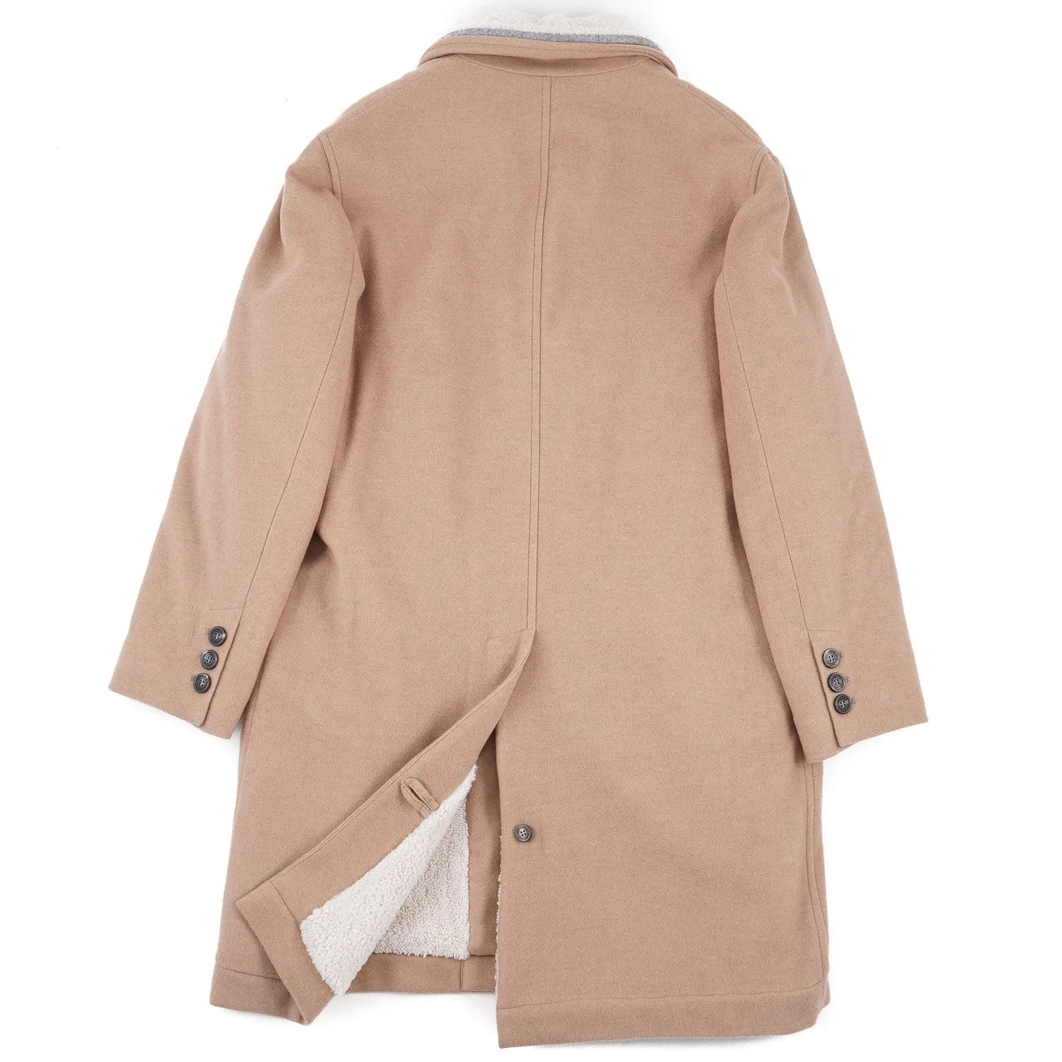 Brunello Cucinelli Cashmere Coat with Shearling Lining Clothing_Brunello-Cucinelli