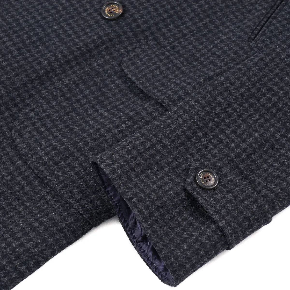 Brunello Cucinelli Houndstooth Wool Overcoat Clothing_Brunello-Cucinelli