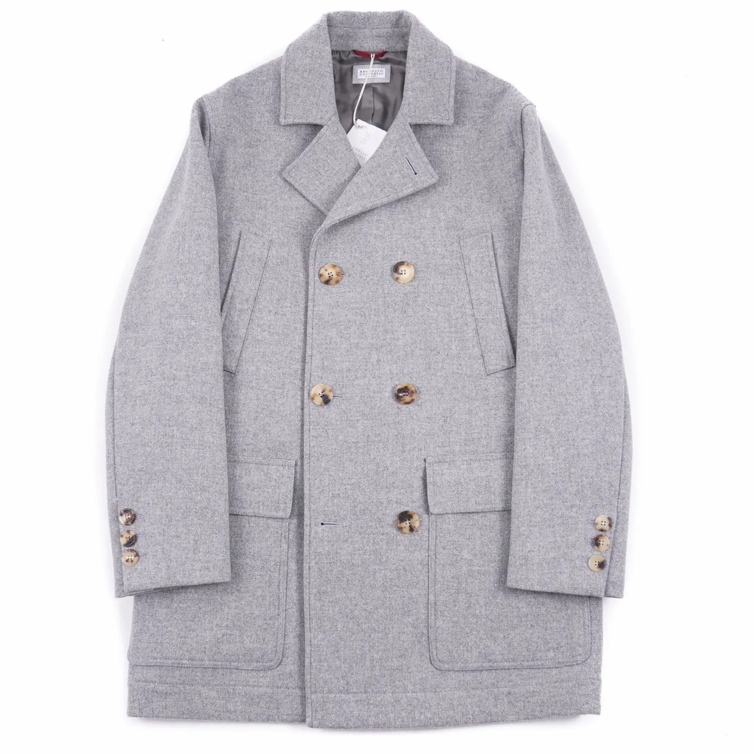 Brunello Cucinelli Light Gray Wool Coat Clothing_Brunello-Cucinelli