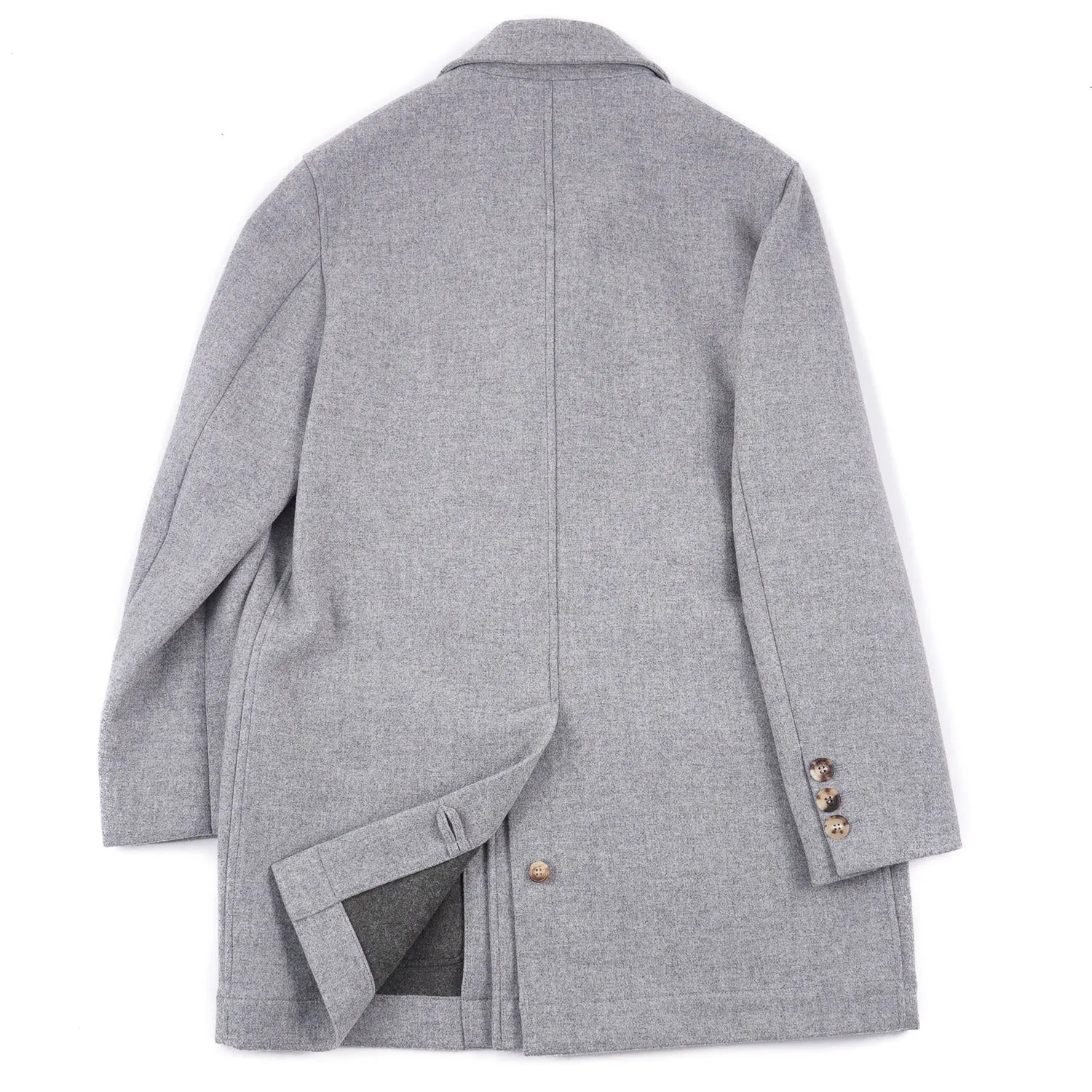 Brunello Cucinelli Light Gray Wool Coat Clothing_Brunello-Cucinelli