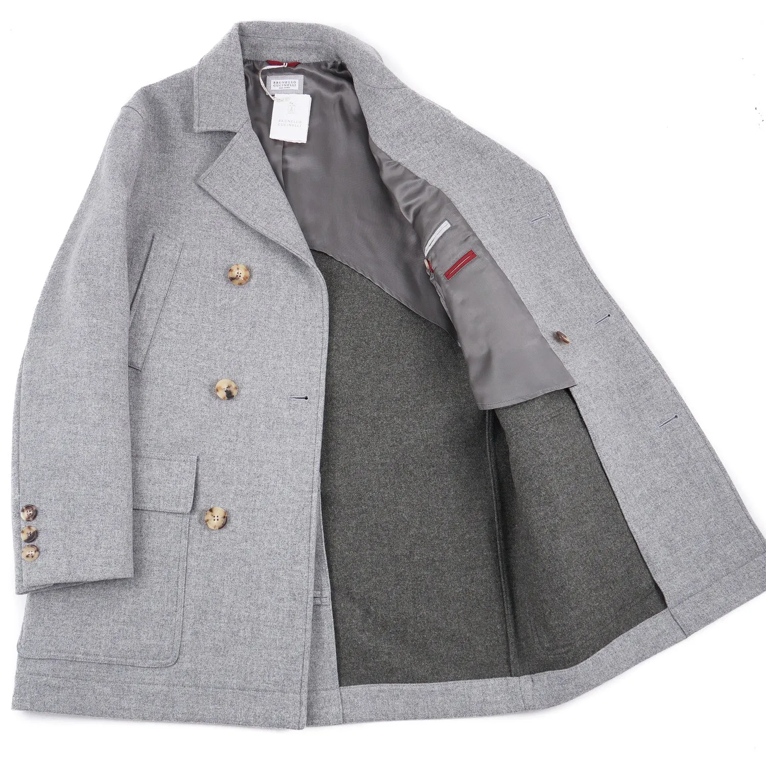 Brunello Cucinelli Light Gray Wool Coat Clothing_Brunello-Cucinelli