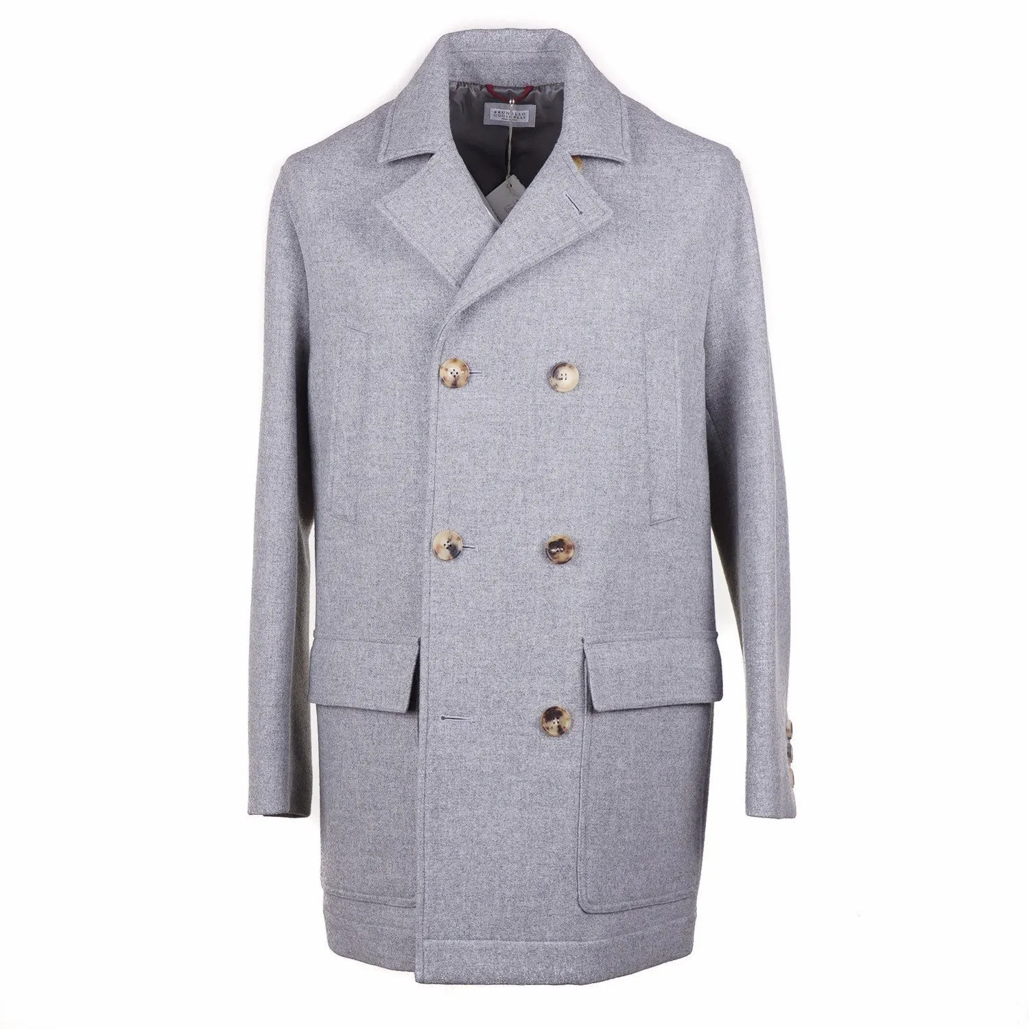 Brunello Cucinelli Light Gray Wool Coat Clothing_Brunello-Cucinelli