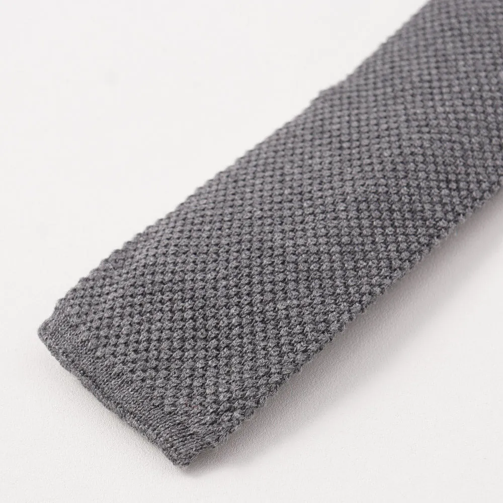 Brunello Cucinelli Medium Gray Knit Cotton Tie Clothing_Brunello-Cucinelli