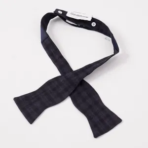 Brunello Cucinelli Purple Check Linen-Wool-Silk Bow Tie Clothing_Brunello-Cucinelli