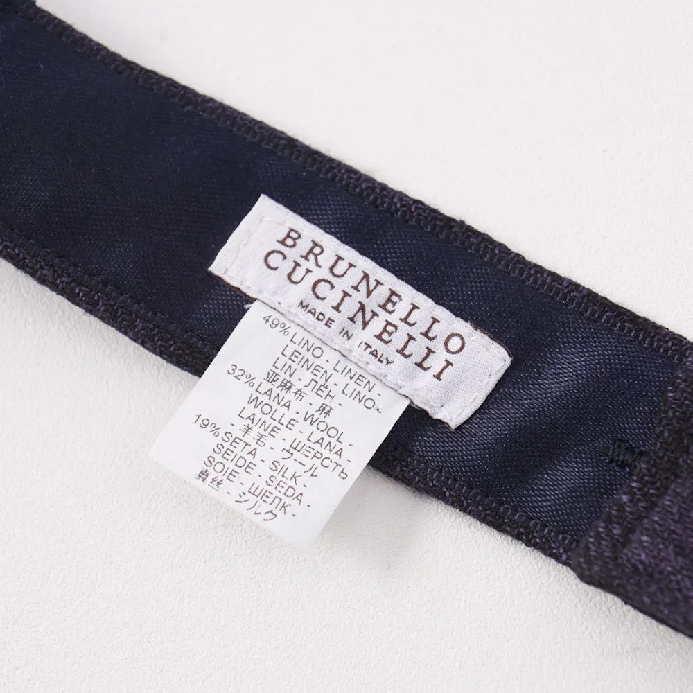 Brunello Cucinelli Purple Check Linen-Wool-Silk Bow Tie Clothing_Brunello-Cucinelli