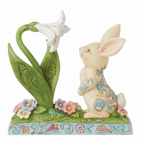 Bunny and Easter Lily Figurine figurines,decorative figurines,home accents