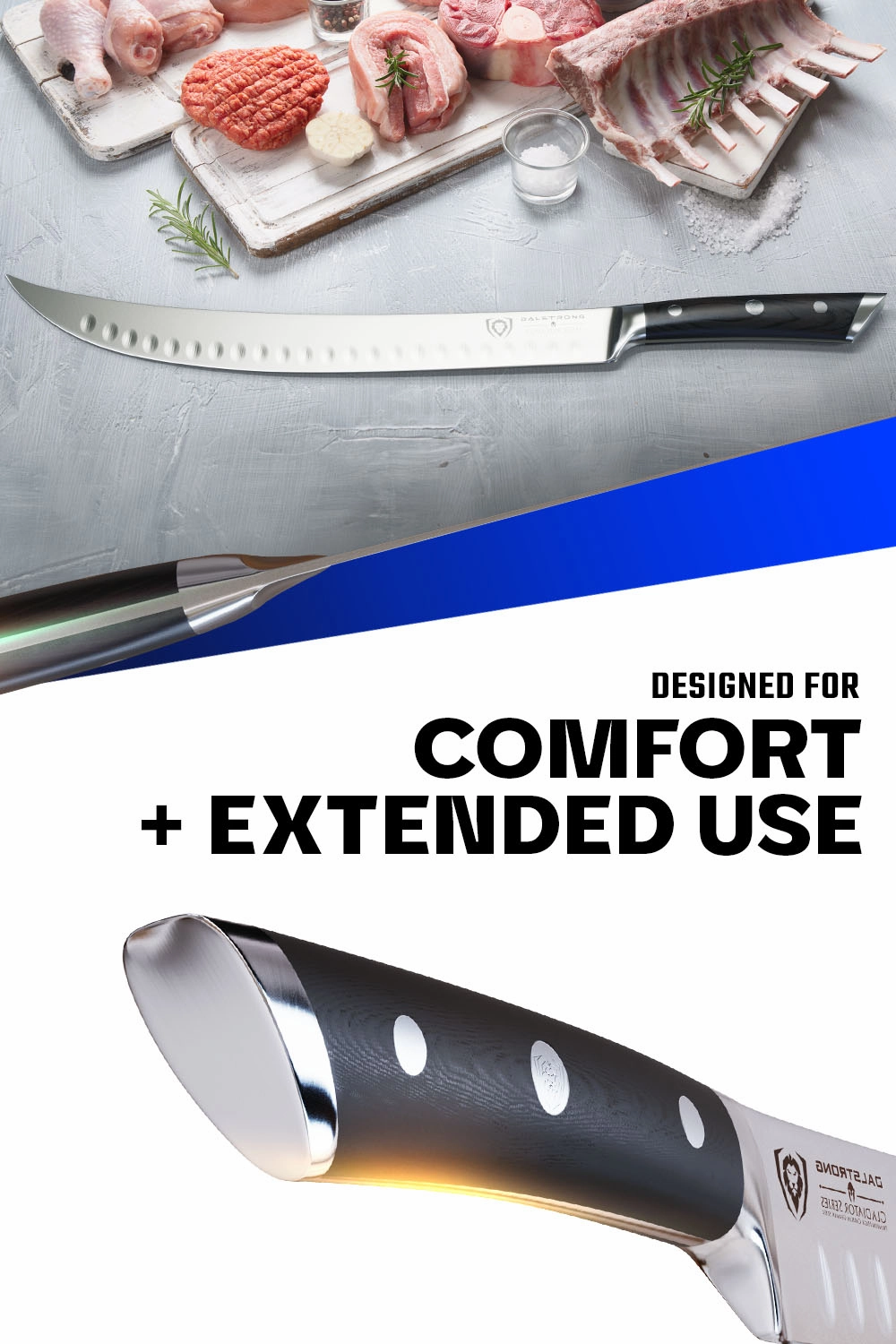 Butcher's Breaking Cimiter Knife 12" | Gladiator Series | NSF Certified | Dalstrong 