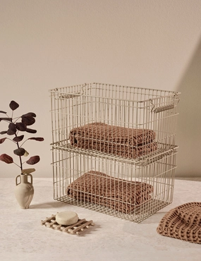 Cala Stackable Baskets (Set of 2) by Ferm Living home decor,home accents,interior accessories