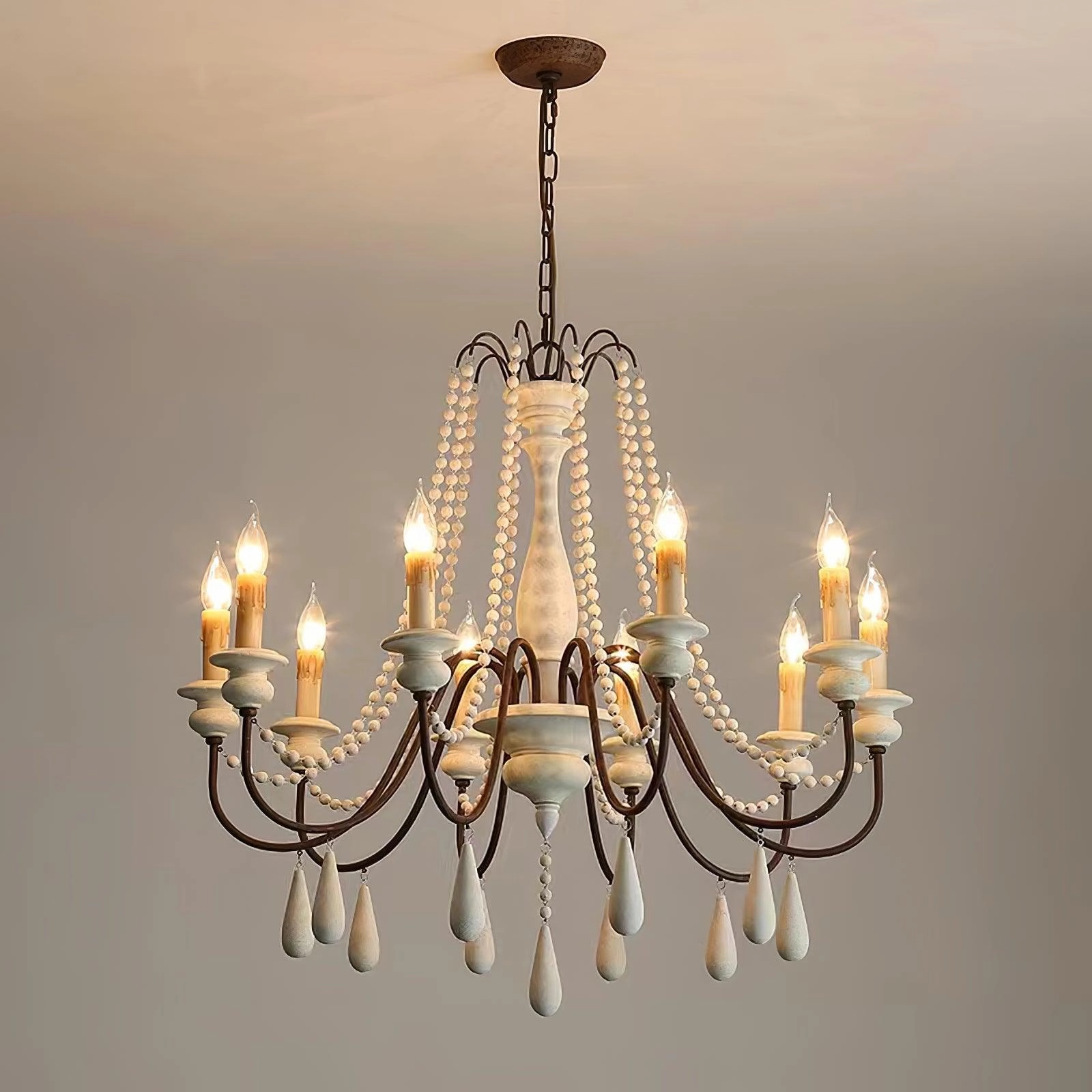Candle Style Beaded Chandelier