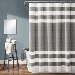 Cape Cod Stripe Yarn Dyed Cotton Shower Curtain shower curtain,bath curtain,bathroom decor