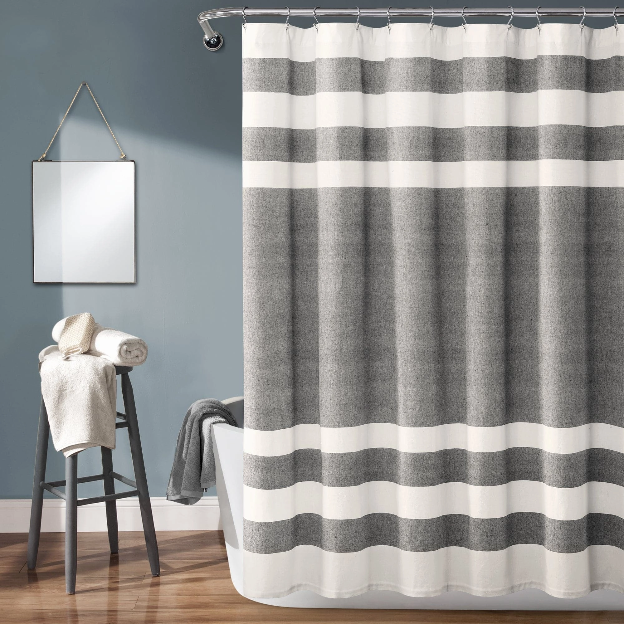 Cape Cod Stripe Yarn Dyed Cotton Shower Curtain shower curtain,bath curtain,bathroom decor