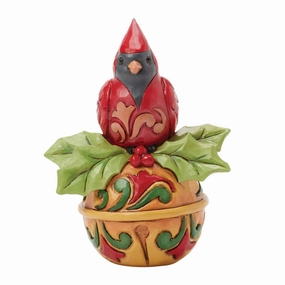 Cardinal on Jingle Bell Mini figurines,decorative figurines,home accents