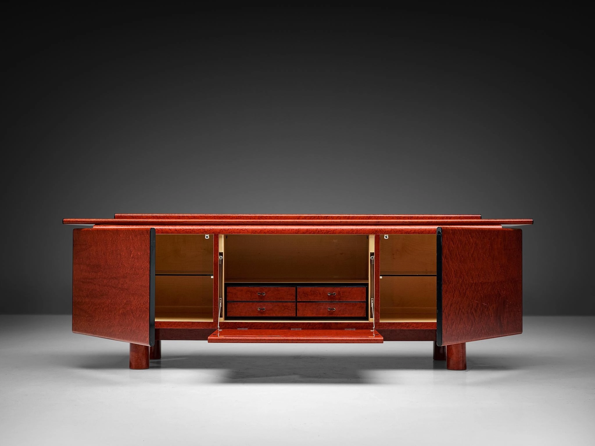 Carlo Marelli & Massimo Molteni 'Tula' Sideboard in Red Birdseye Maple