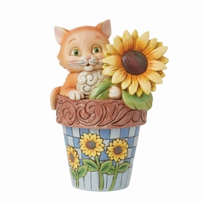 Cat in Flowerpot Figurine figurines,decorative figurines,home accents