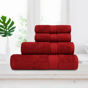 Celebration Lovely Red 4Pc Set Towel Gift Set, 450 Gsm, 100% Cotton, Solid bath towels,soft towels,bathroom textiles
