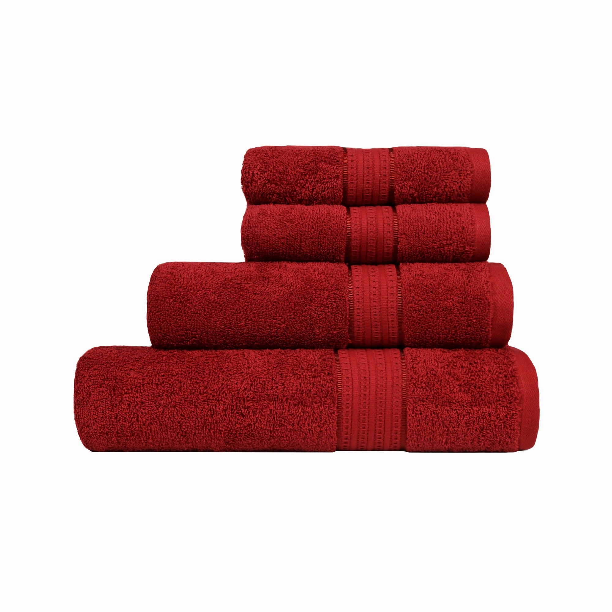 Celebration Lovely Red 4Pc Set Towel Gift Set, 450 Gsm, 100% Cotton, Solid
