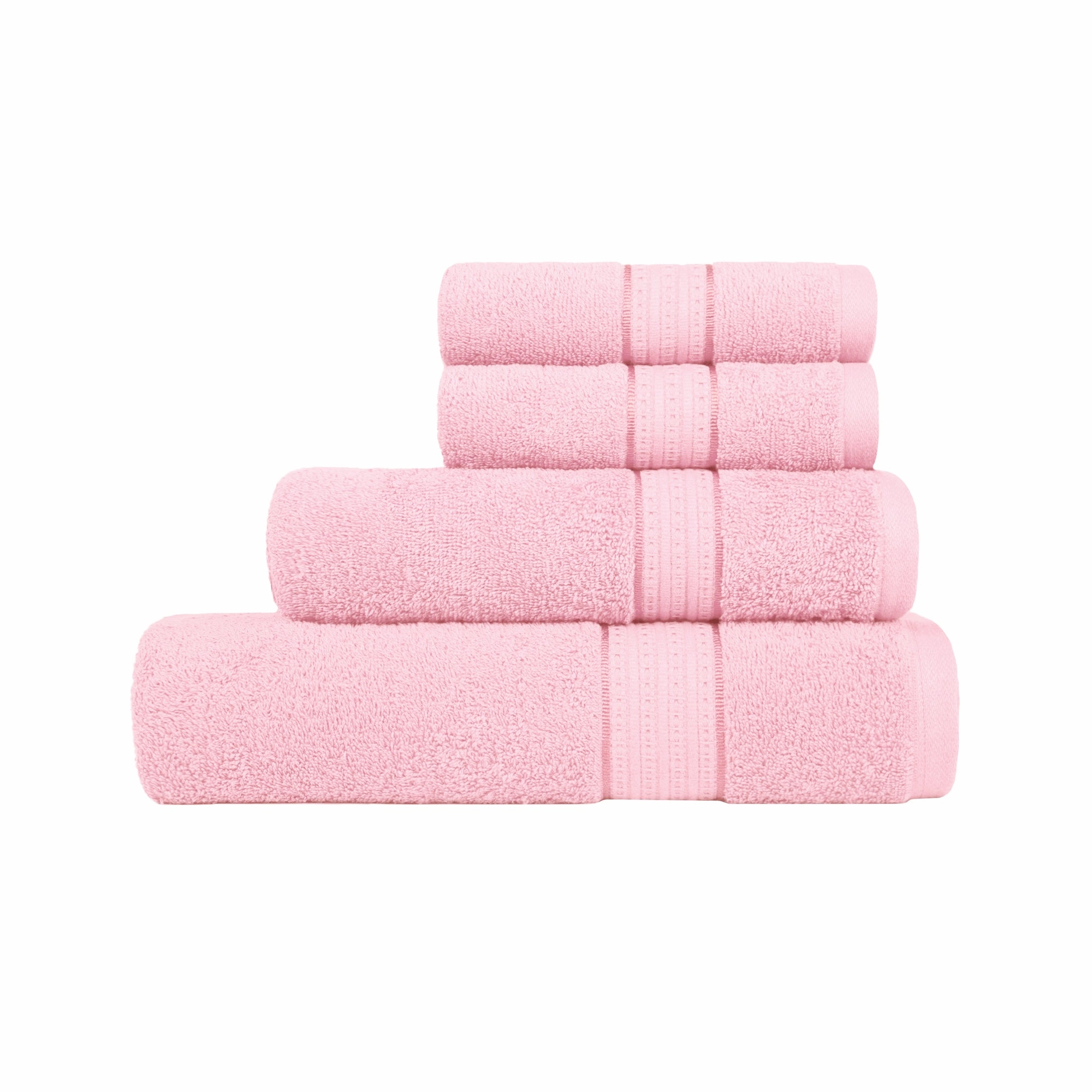 Celebration Powder Pink 4Pc Set Towel Gift Set, 450 Gsm, 100% Cotton, Solid