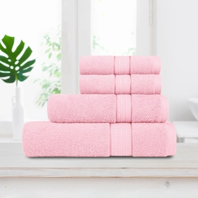 Celebration Powder Pink 4Pc Set Towel Gift Set, 450 Gsm, 100% Cotton, Solid bath towels,soft towels,bathroom textiles
