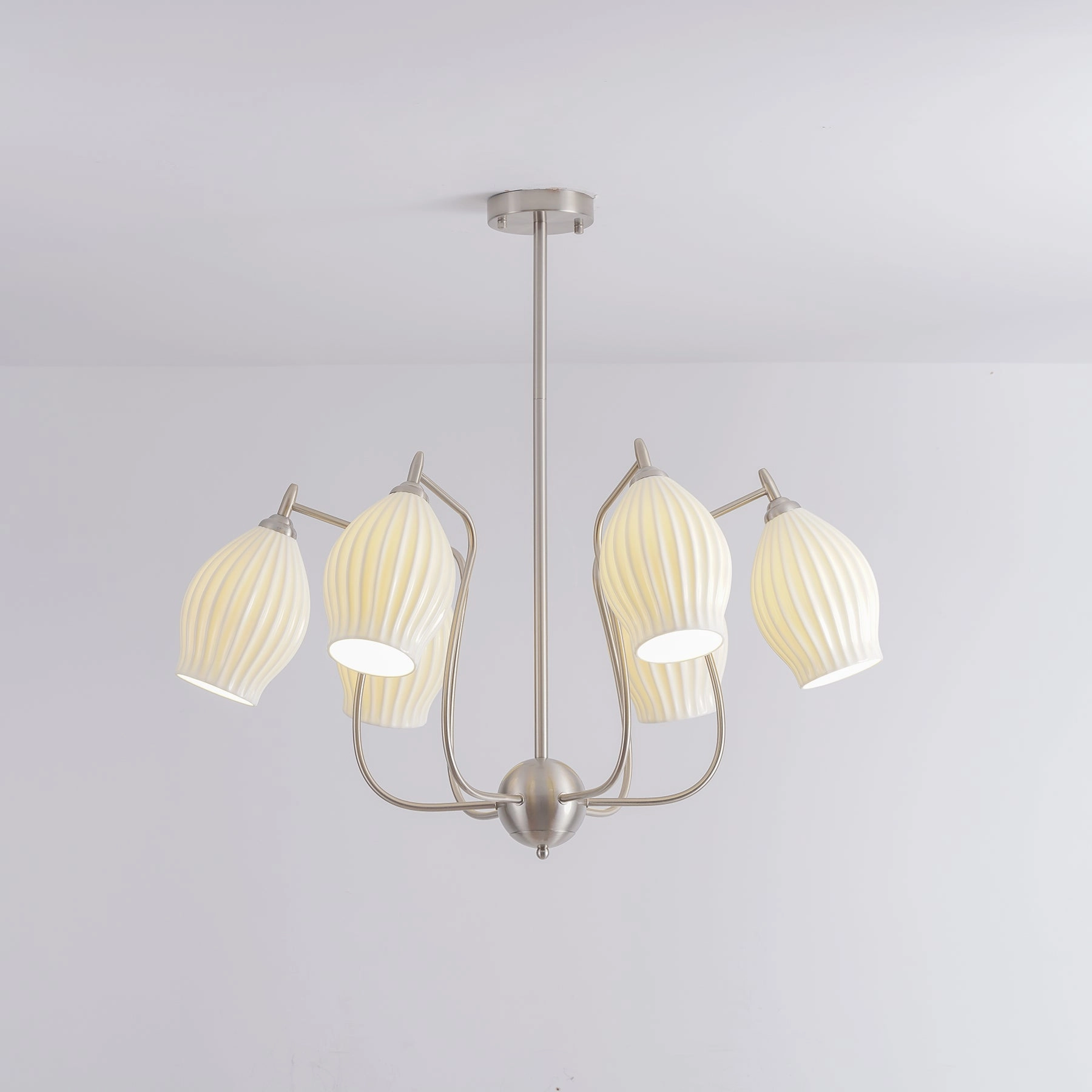 Ceramic Ribbed Chandelier
