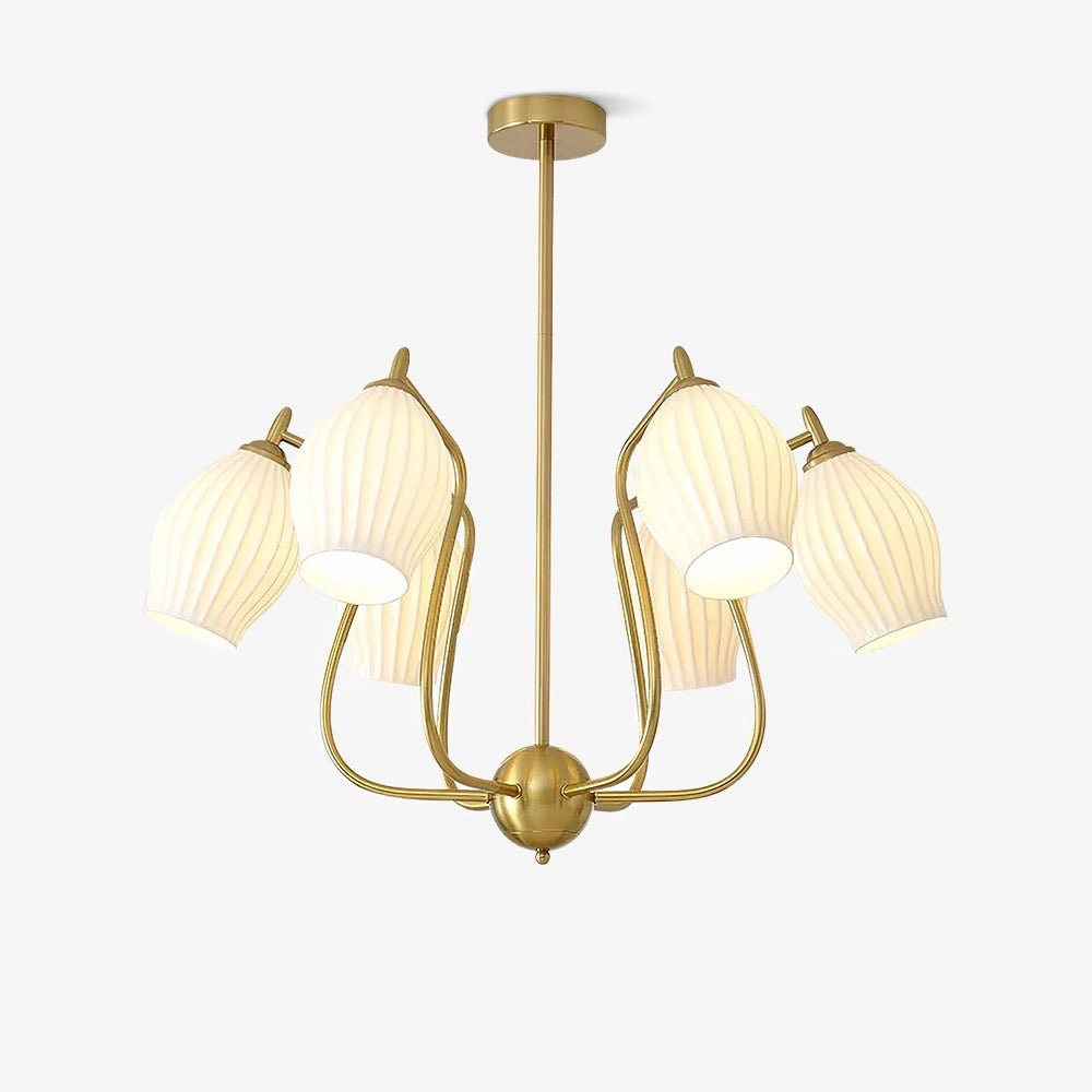 Ceramic Ribbed Chandelier chandelier,ceiling light,decorative lighting