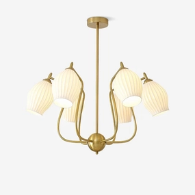 Ceramic Ribbed Chandelier chandelier,ceiling light,decorative lighting