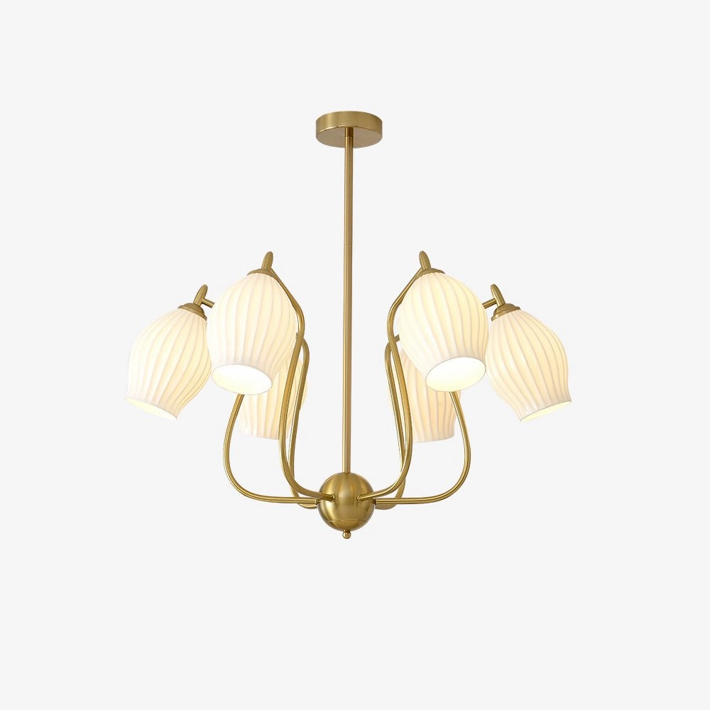 Ceramic Ribbed Chandelier