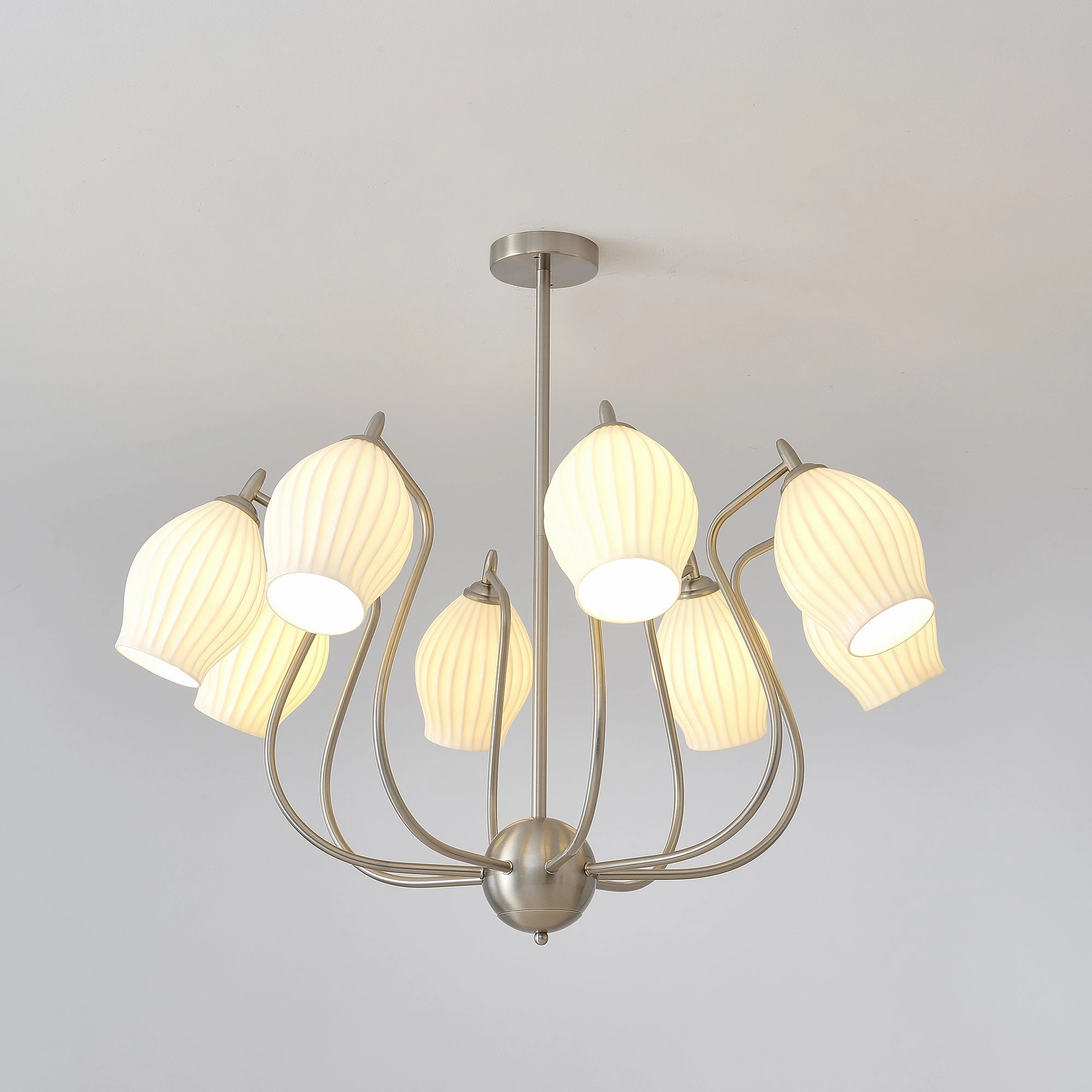 Ceramic Ribbed Chandelier