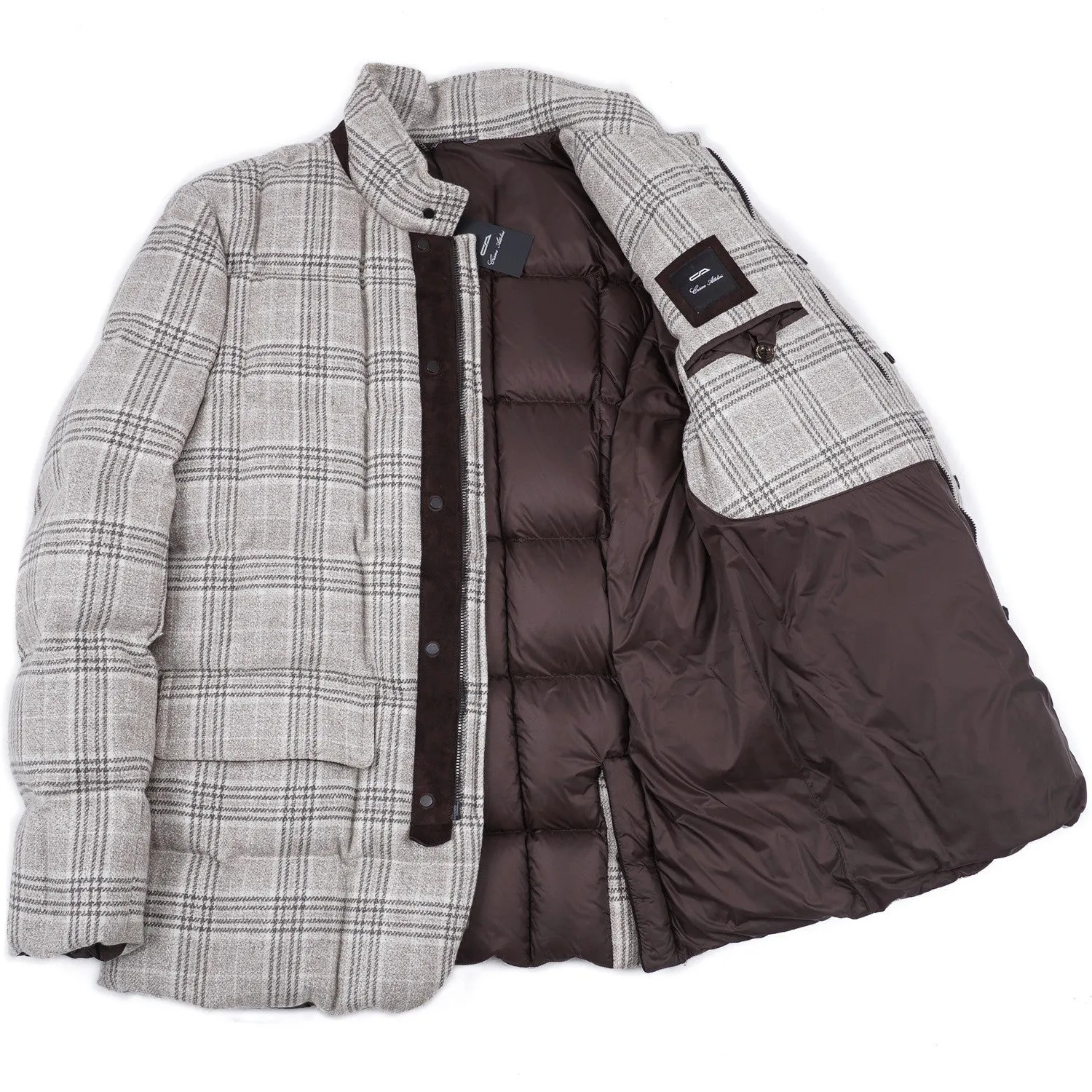 Cesare Attolini Down-Filled Quilted Wool Coat Clothing_Cesare-Attolini