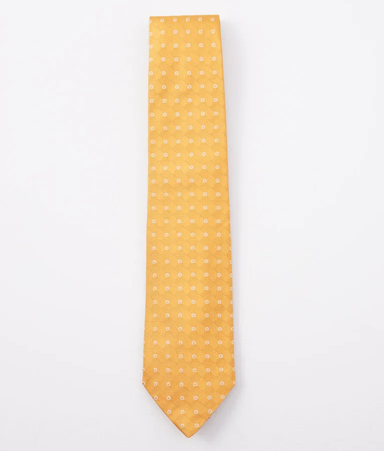 Cesare Attolini Golden Yellow Woven Silk Tie Clothing_Cesare-Attolini