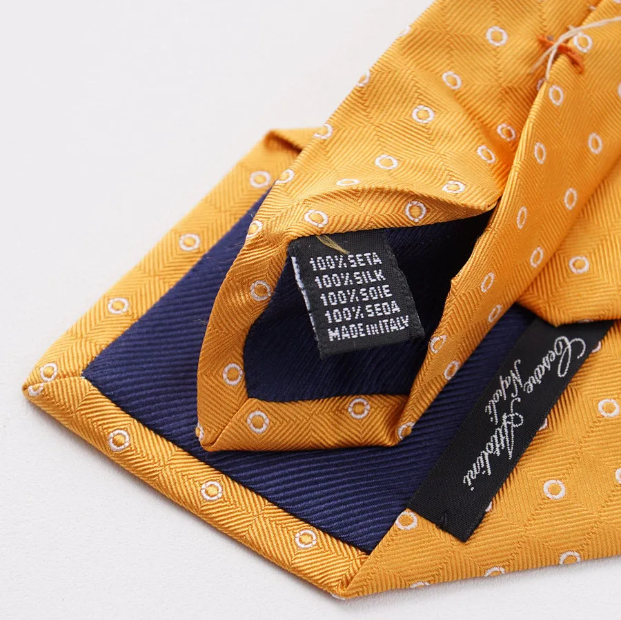 Cesare Attolini Golden Yellow Woven Silk Tie Clothing_Cesare-Attolini