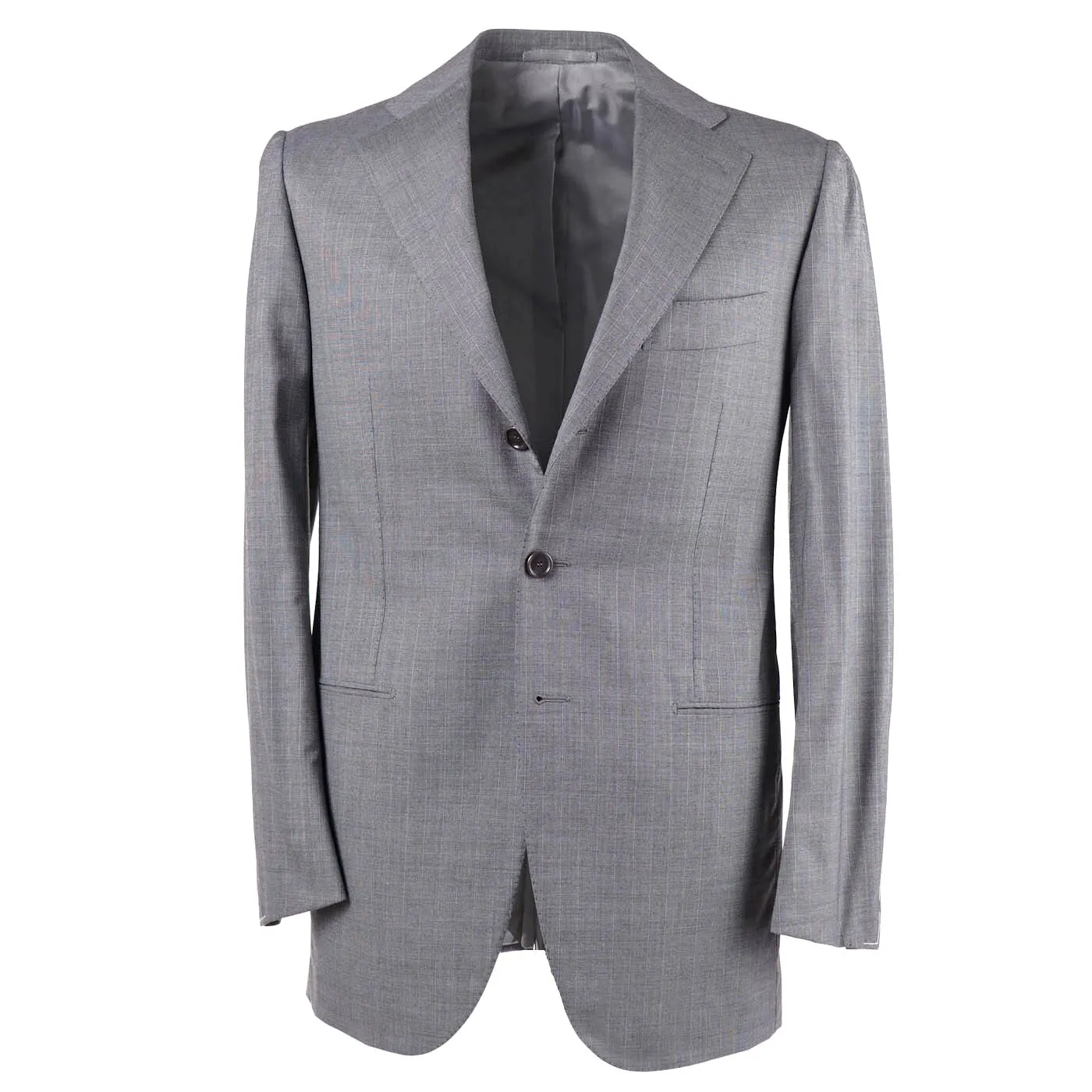 Cesare Attolini Lighter Gray Striped Wool Suit Clothing_Cesare-Attolini