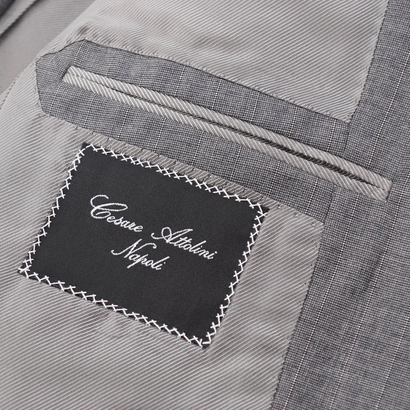 Cesare Attolini Lighter Gray Striped Wool Suit Clothing_Cesare-Attolini