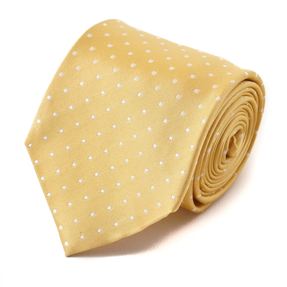 Cesare Attolini Yellow Jacquard Dot Silk Tie Clothing_Cesare-Attolini