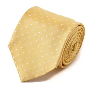 Cesare Attolini Yellow Jacquard Dot Silk Tie Clothing_Cesare-Attolini