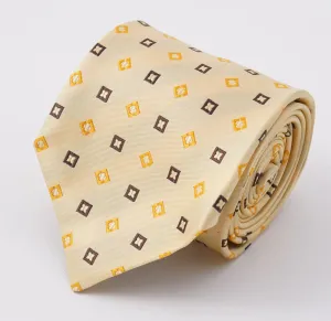 Cesare Attolini Yellow Jacquard Silk Tie Clothing_Cesare-Attolini