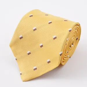 Cesare Attolini Yellow Jacquard Silk Tie Clothing_Cesare-Attolini