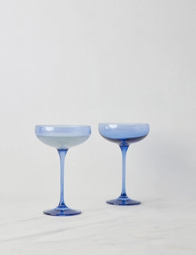 Champagne Coupes (Set of 2) by Estelle Colored Glass home decor,home accents,interior accessories