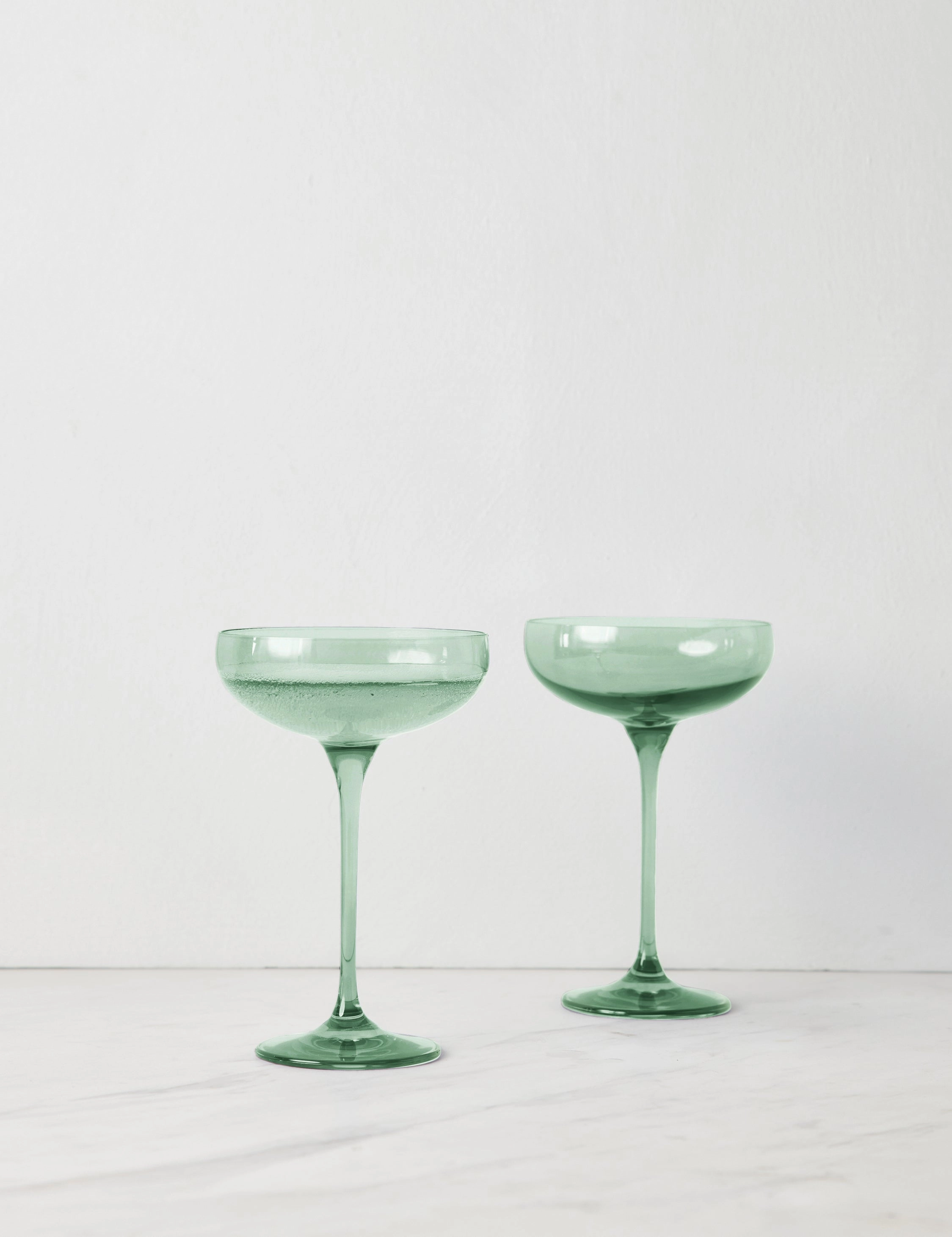 Champagne Coupes (Set of 2) by Estelle Colored Glass