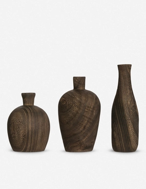 Charlynn Wood Vases (Set of 3) home decor,home accents,interior accessories