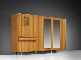 Charming Italian Highboard with Mirrors in Cherry storage cabinet,organizer,furniture storage