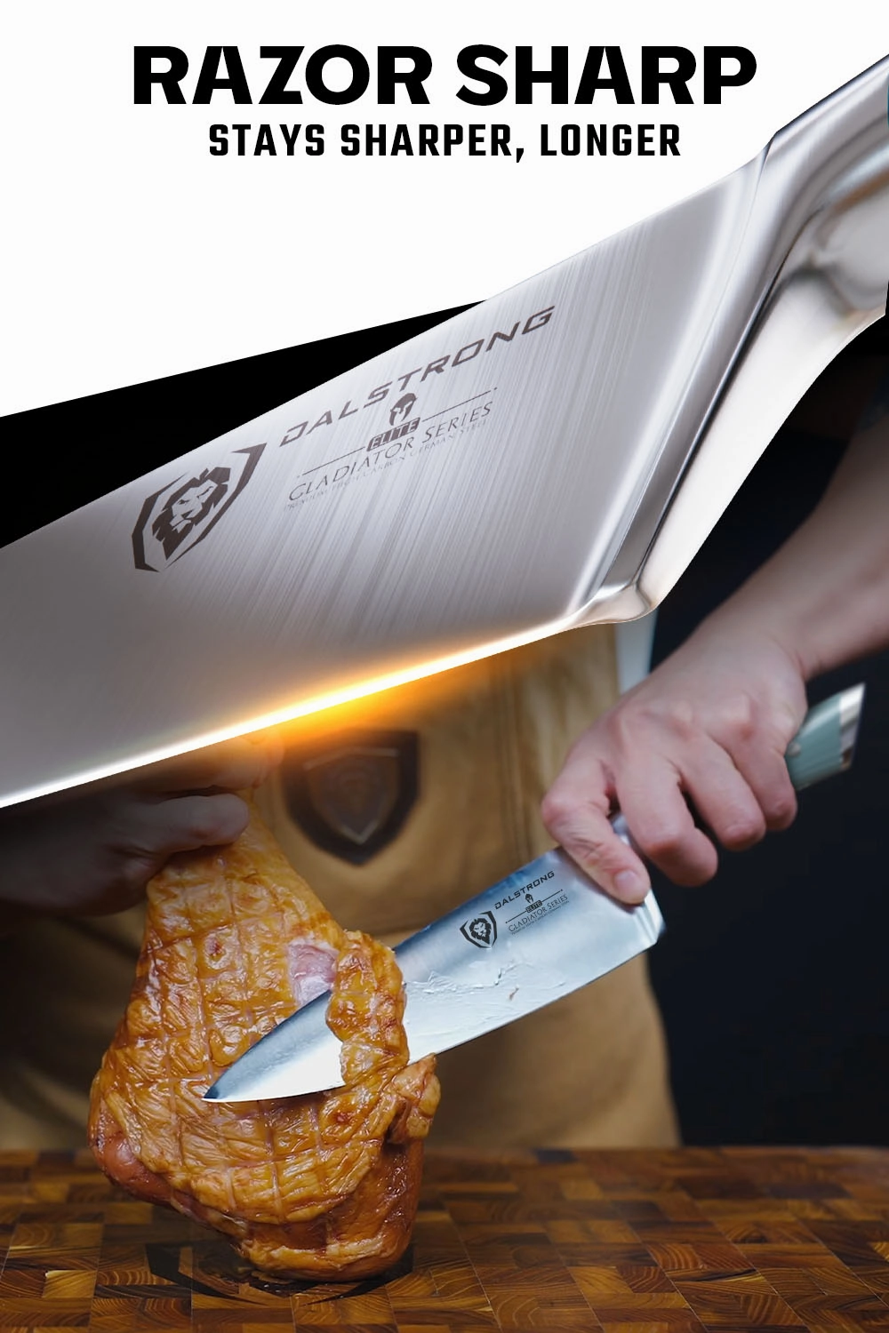 Chef Knife 8" | Aegean Teal Handle | Gladiator Series | NSF Certified | Dalstrong 